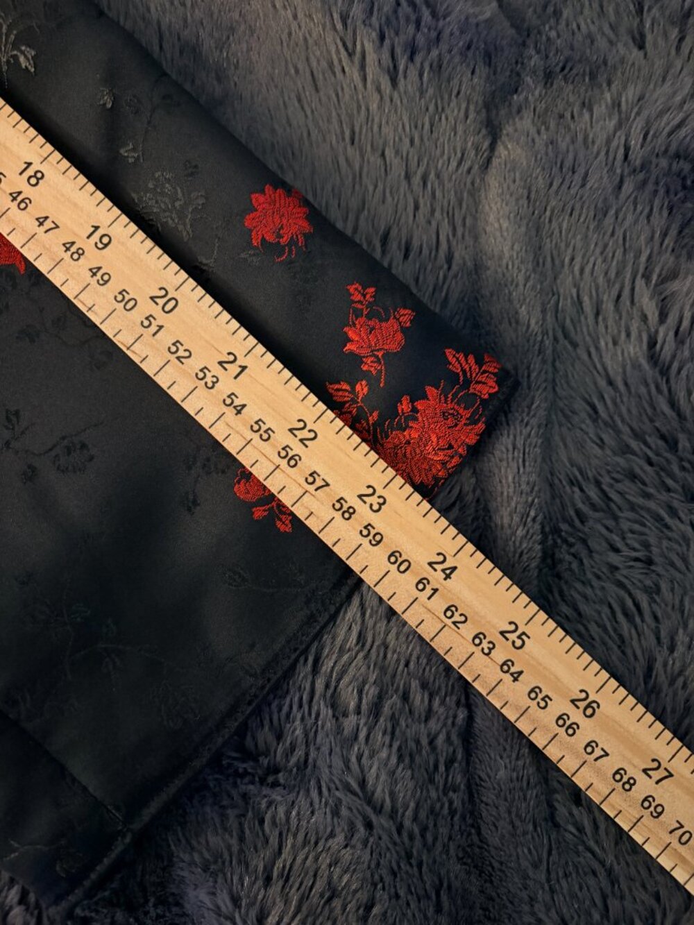 Chinese Brocade Floral Jacket Black Red Mandarin Collar Grannycore Evening Glam - Picture 9 of 9